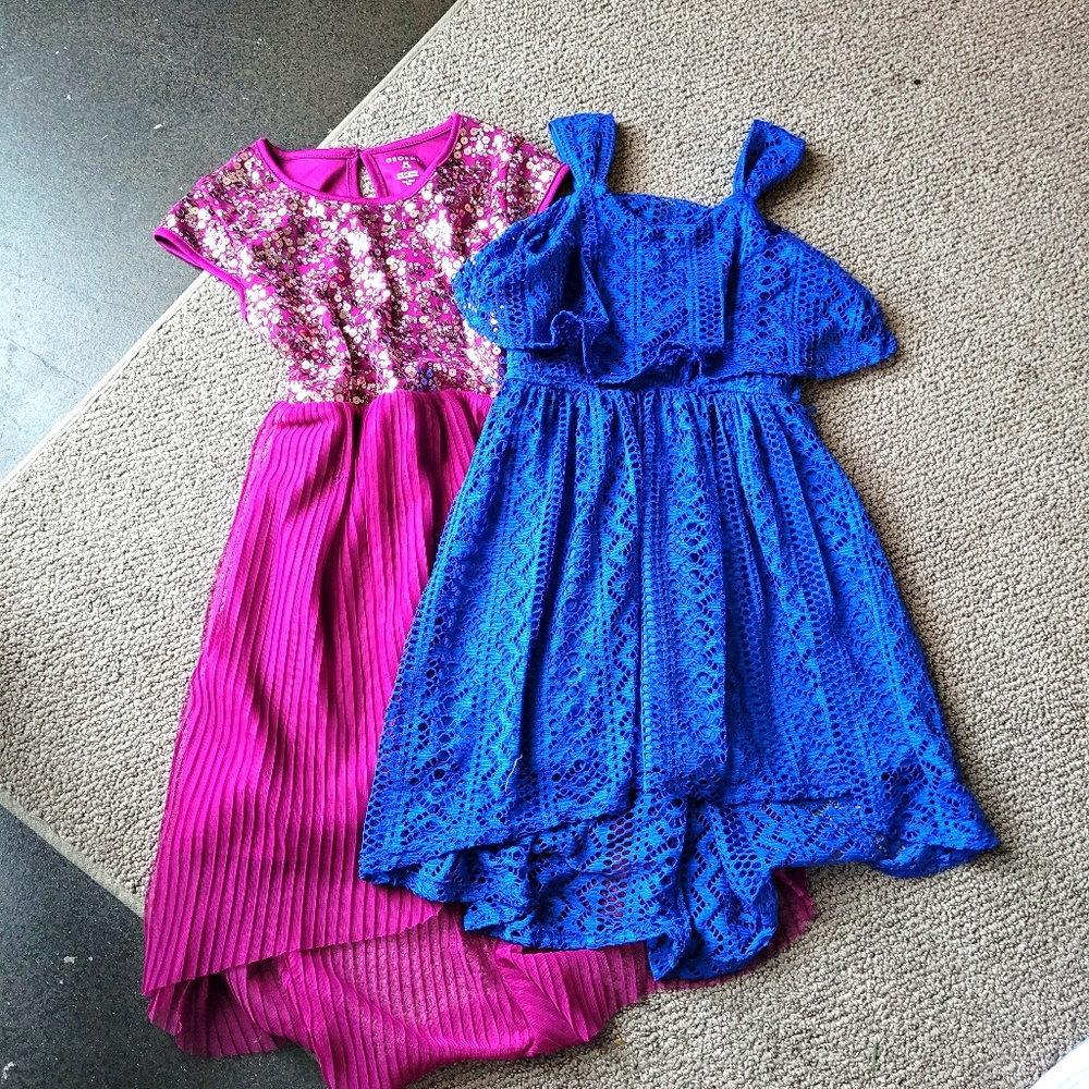 Girls Dresses High Low Sequins Size M/7